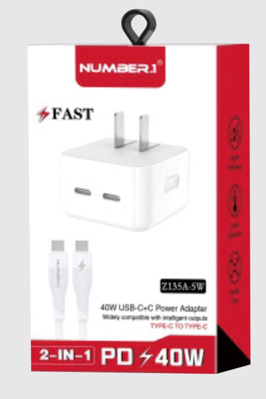 40W C-C charger (iPhone/Android)