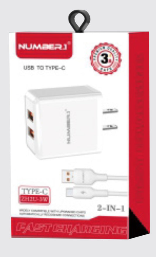 Type C 2 in 1 charger